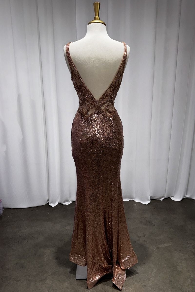 Fitted Sequin Gown-1