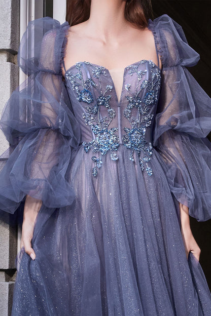 Smoky Blue Ball Gown-2