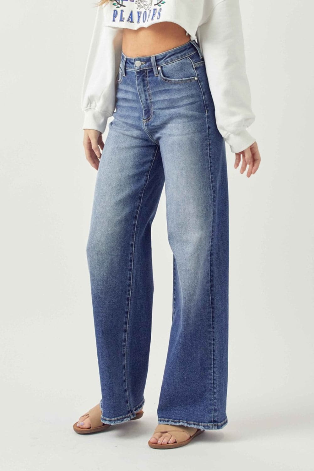 Risen Full Size High Rise Wide Leg Jeans-2