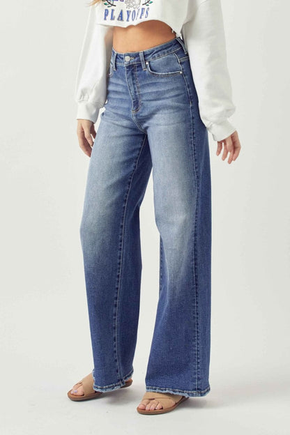 Risen Full Size High Rise Wide Leg Jeans-2