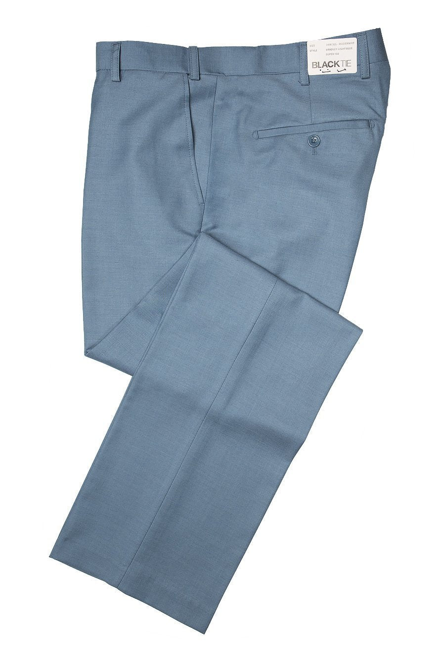 "Bradley" Light Blue Luxury Wool Blend Suit Pants-0