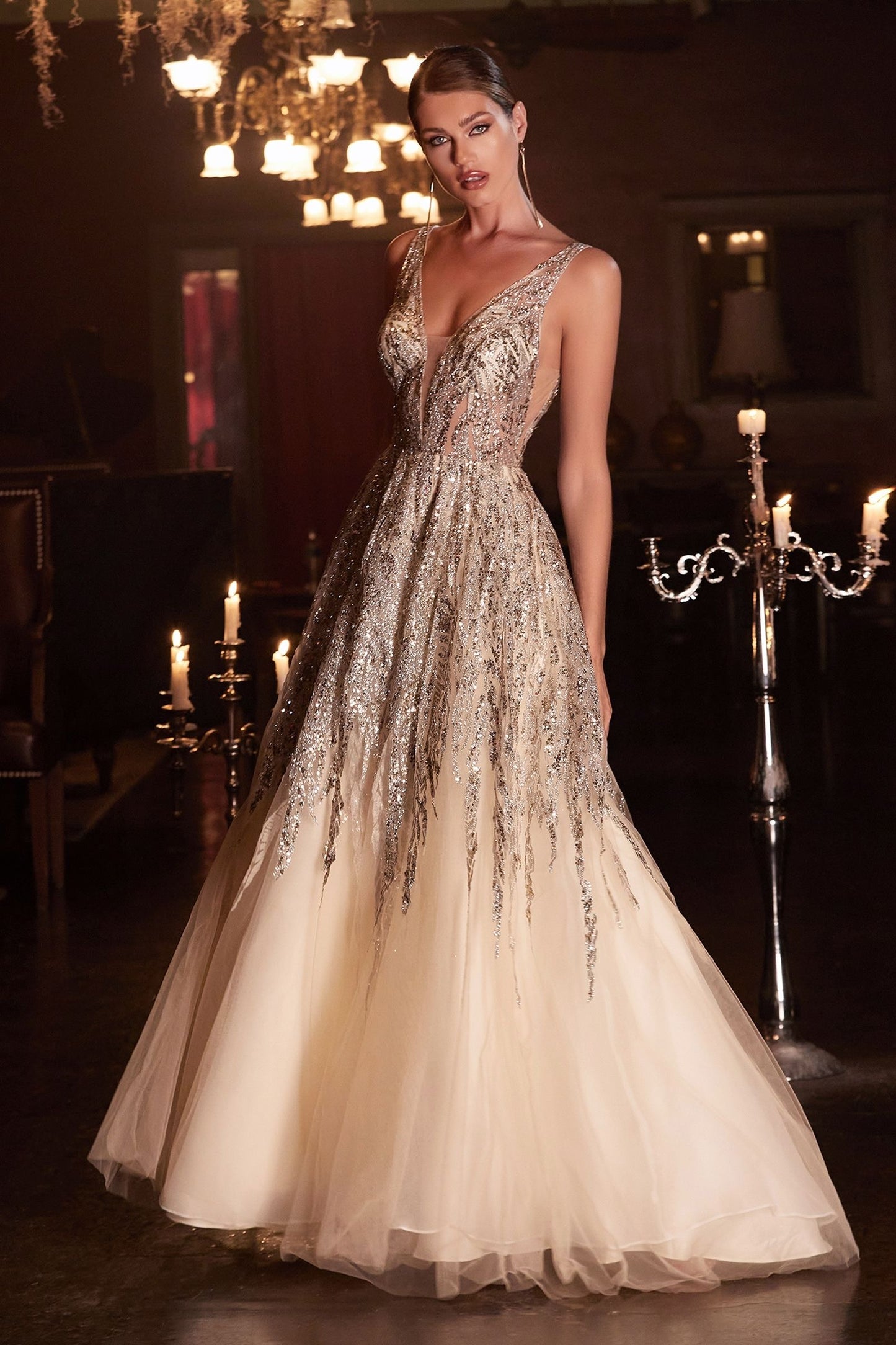 Beaded Shimmer Ball Gown-1