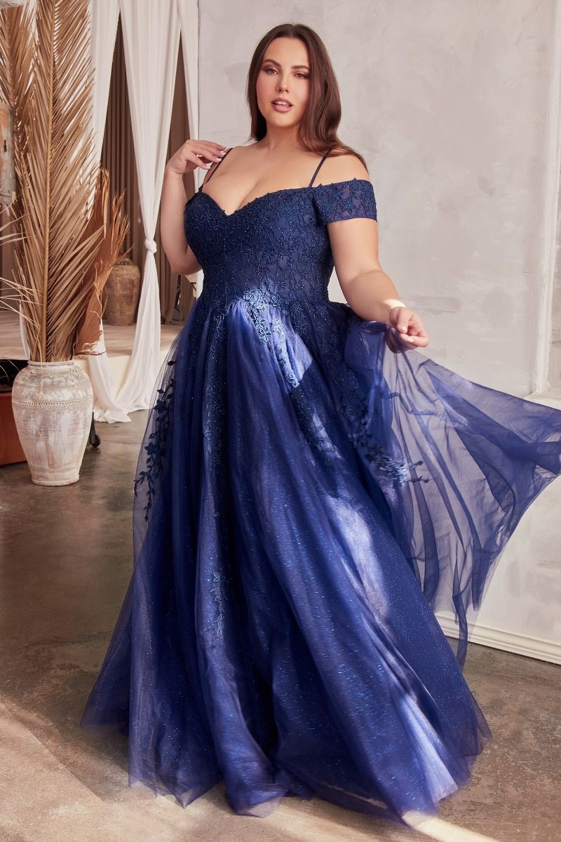 Layered Tulle & Lace Off The Shoulder Ball Gown-4