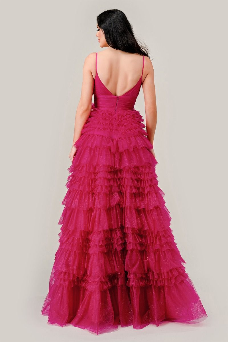 Ruffled Layed Tulle Ball Gown-1