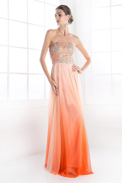 Strapless empire cut dress with rhinestones-0