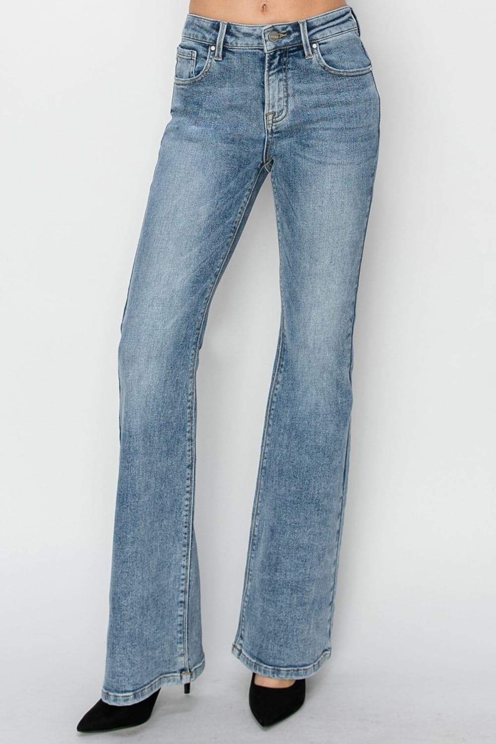 RISEN Full Size Mid Rise Bootcut Jeans-4