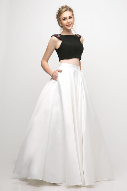 Off the Shoulder Two Piece Gown-2