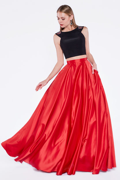 Off the Shoulder Two Piece Gown-0