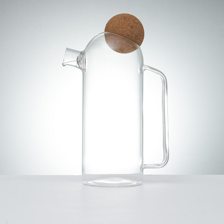 Carafe filtrante : carafe design en verre  + 1 charbon végétal BIO-1