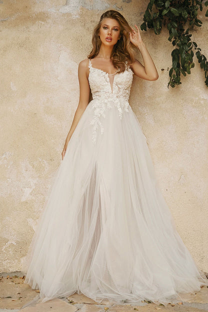 Layered A-Line Tulle Bridal Gown-4