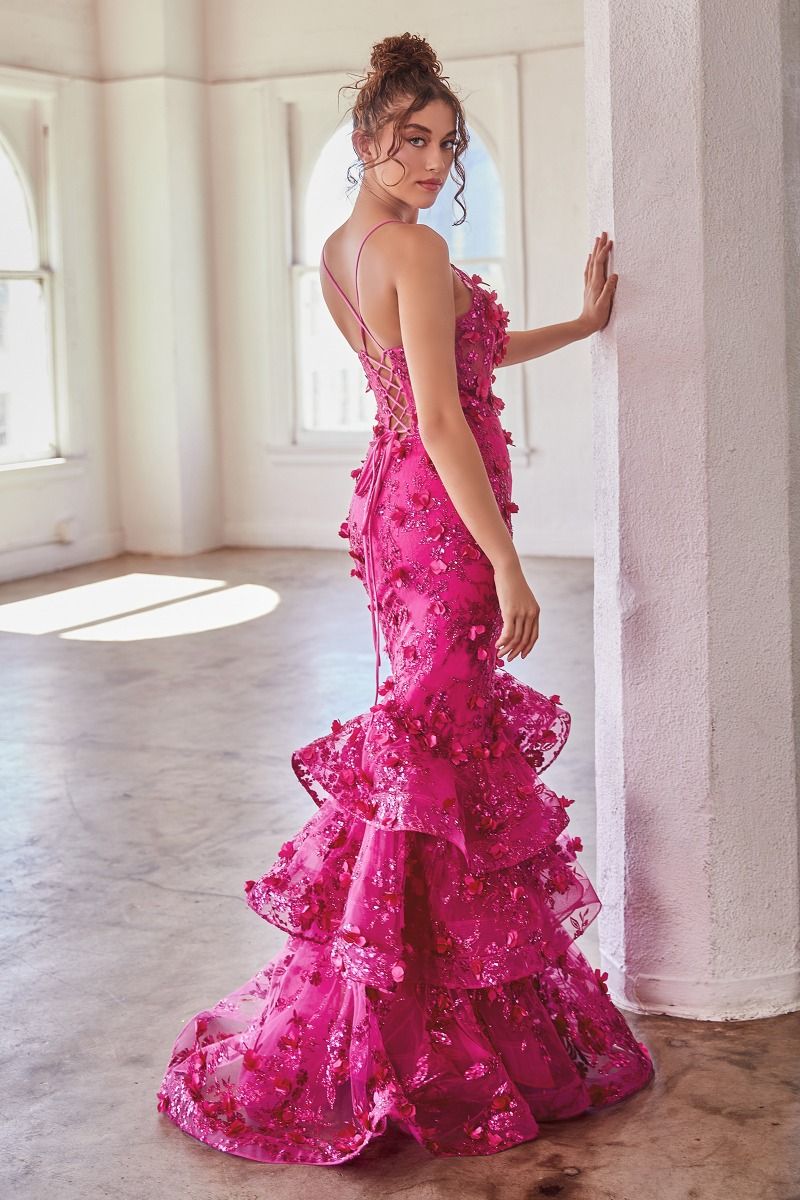 Floral Appliqued Mermaid Gown-4