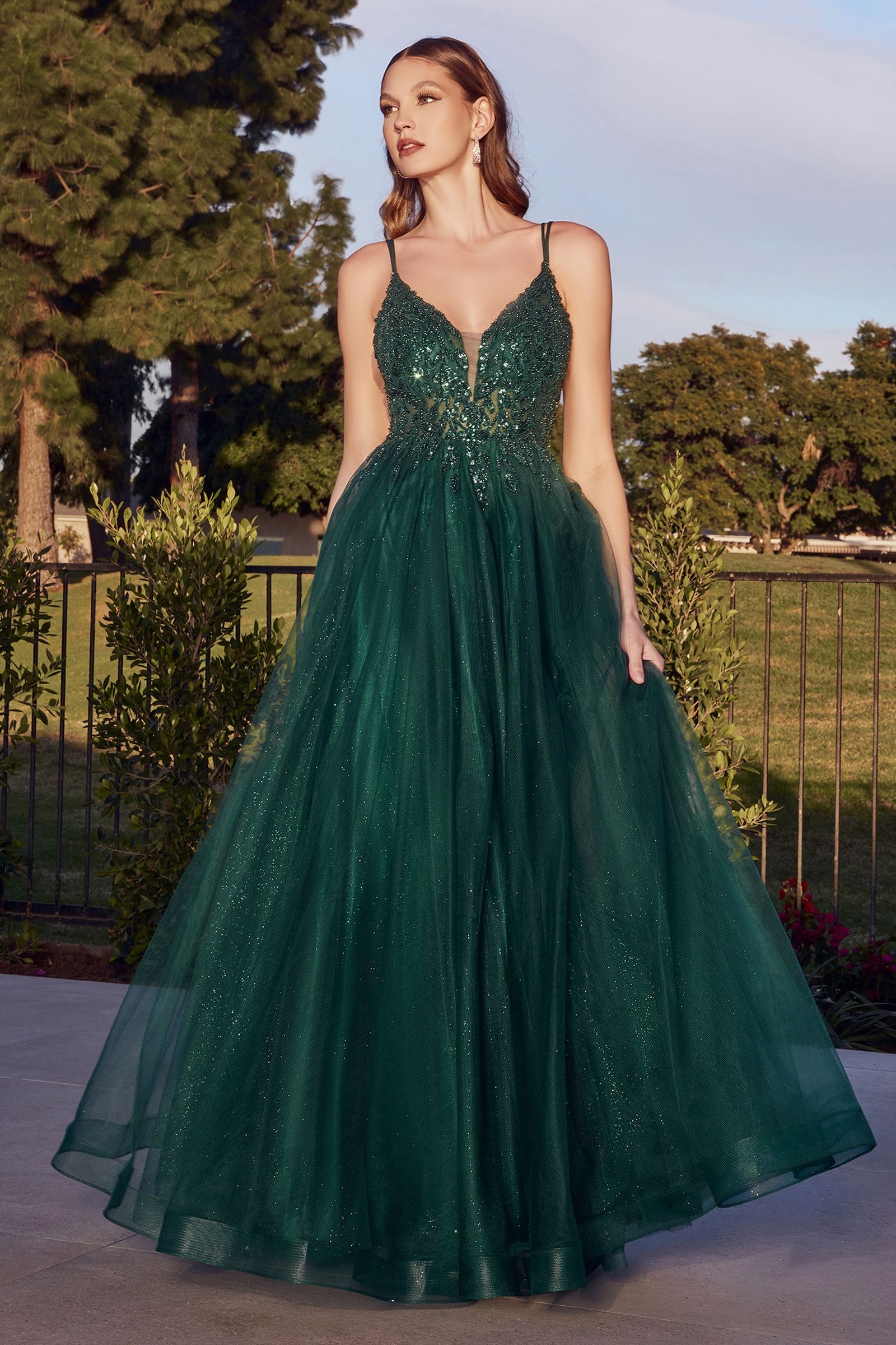 A-Line Layered Tulle Gown-2