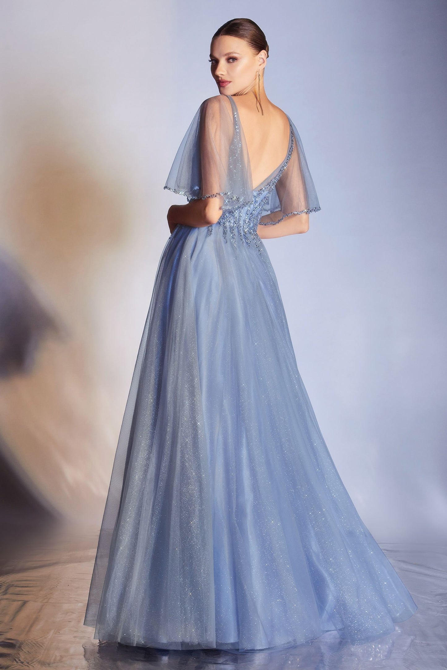 Layered Tulle A-Line Gown-4