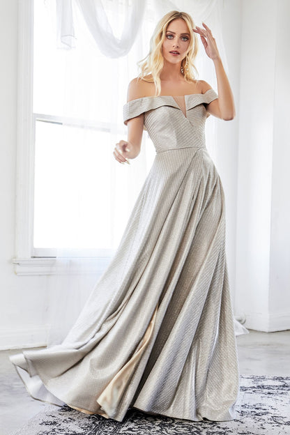 Metallic A-Line Gown-0