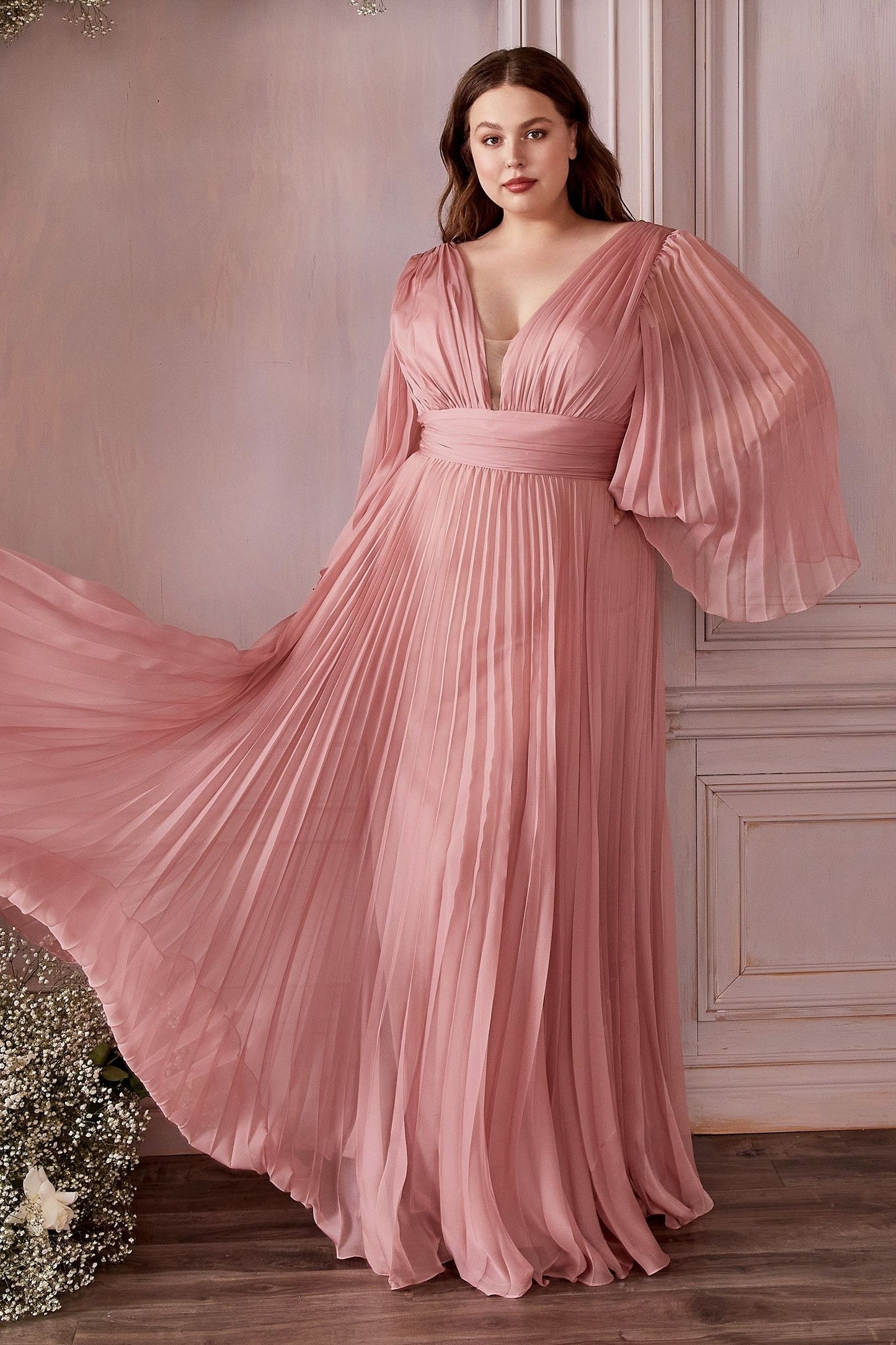 Long Sleeve Chiffon Gown-6