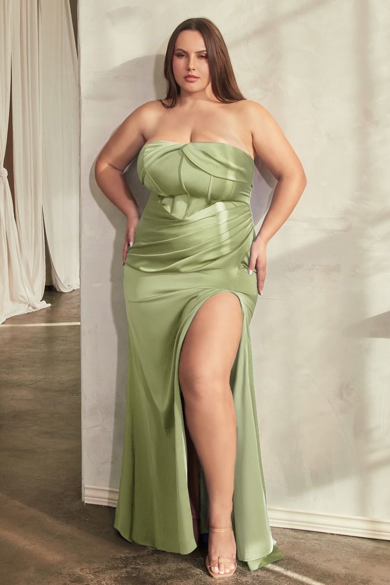 Soft Satin Strapless Dress-3