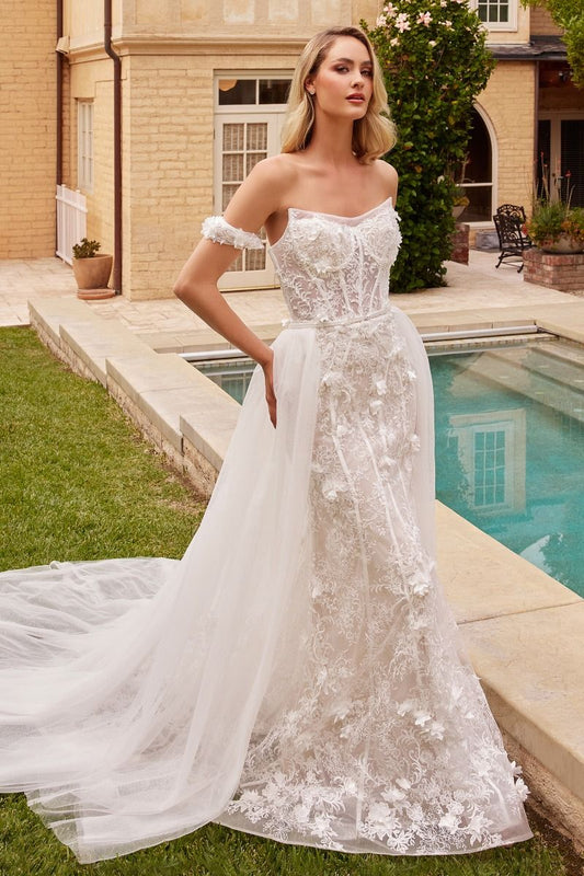 Fit & Flare Bridal Gown With Removable Skirt-0