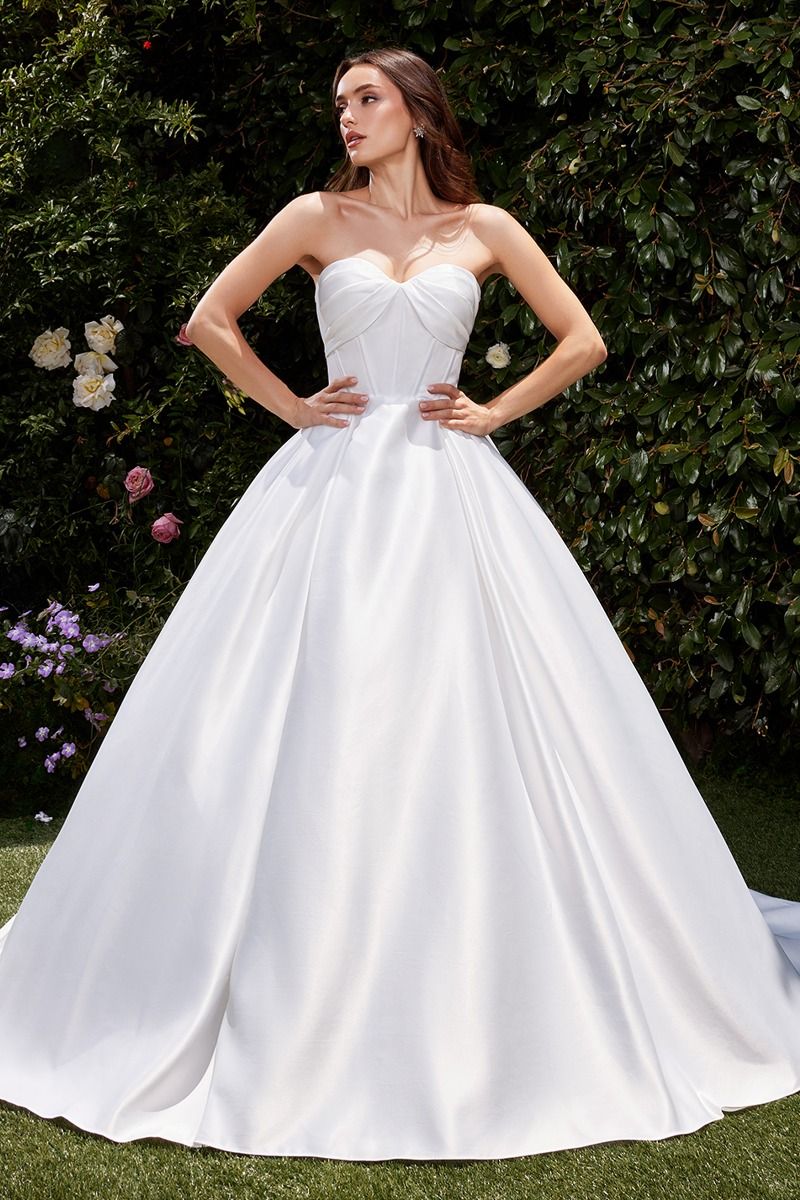 Strapless Satin Bridal Ball Gown-1