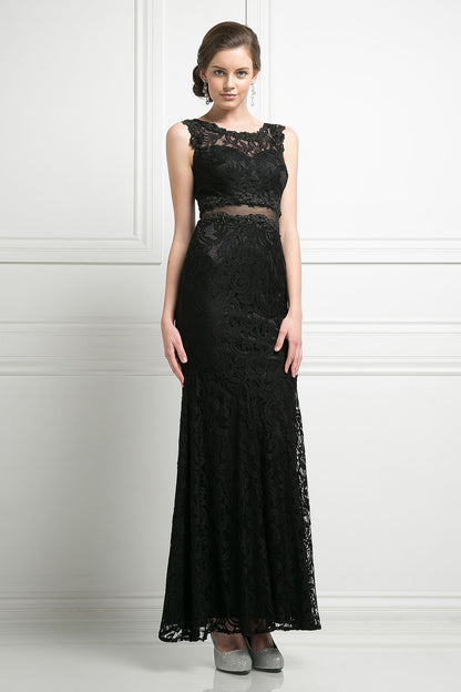 Beaded Lace Sheath Dress-0