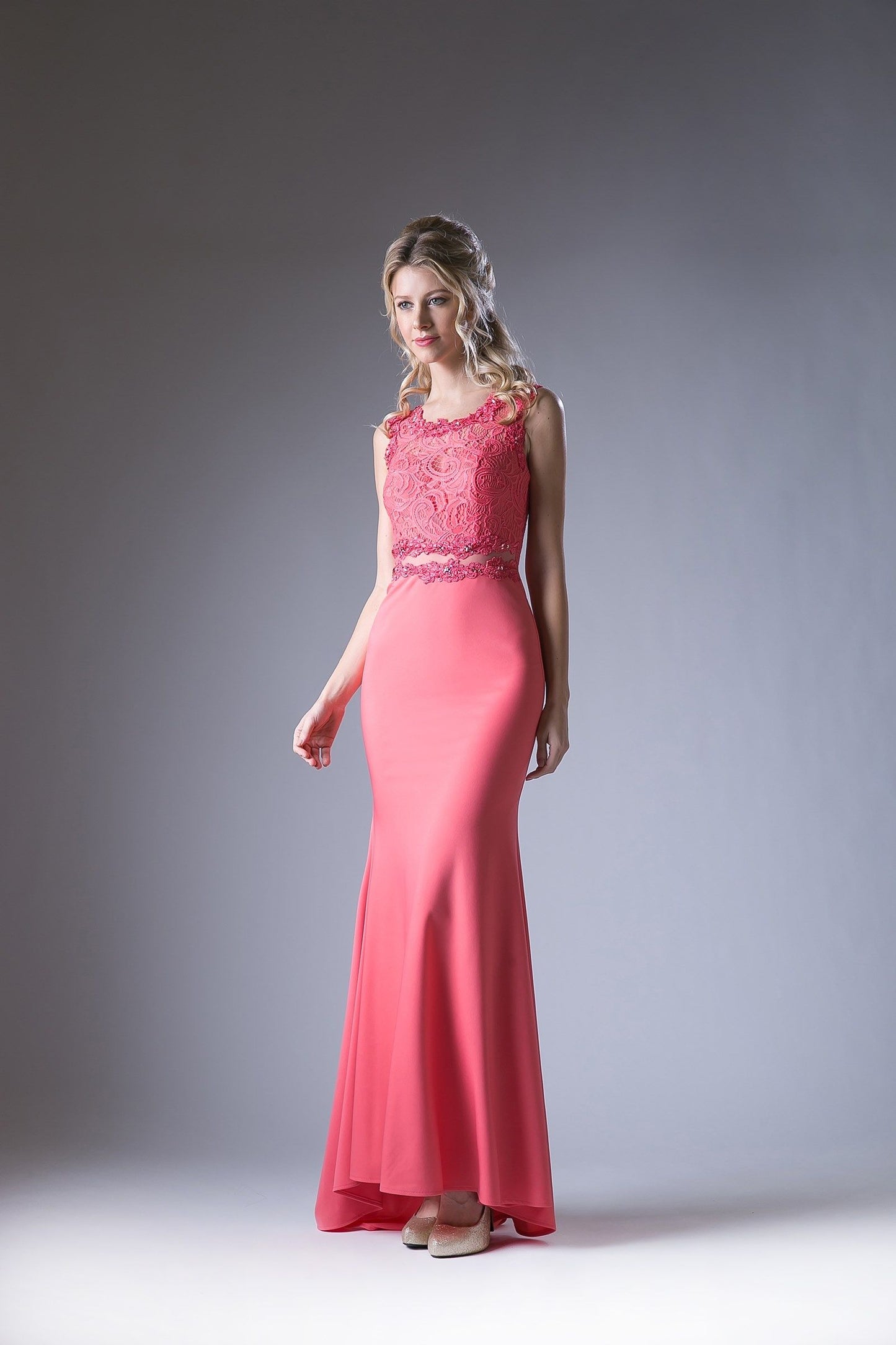 Fitted Gown With Lace Bodice-4