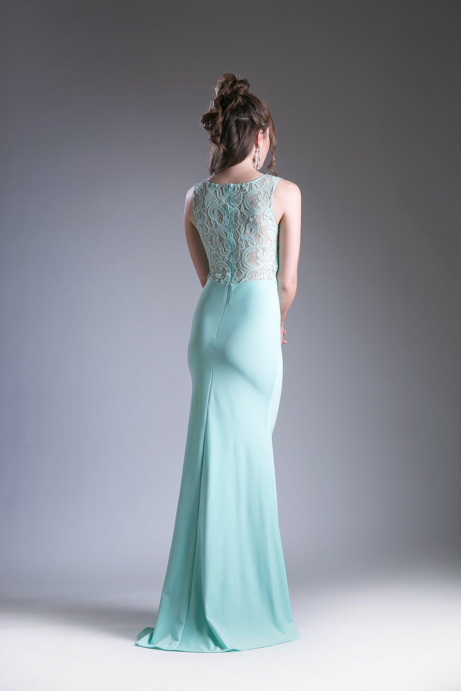 Fitted Gown With Lace Bodice-3