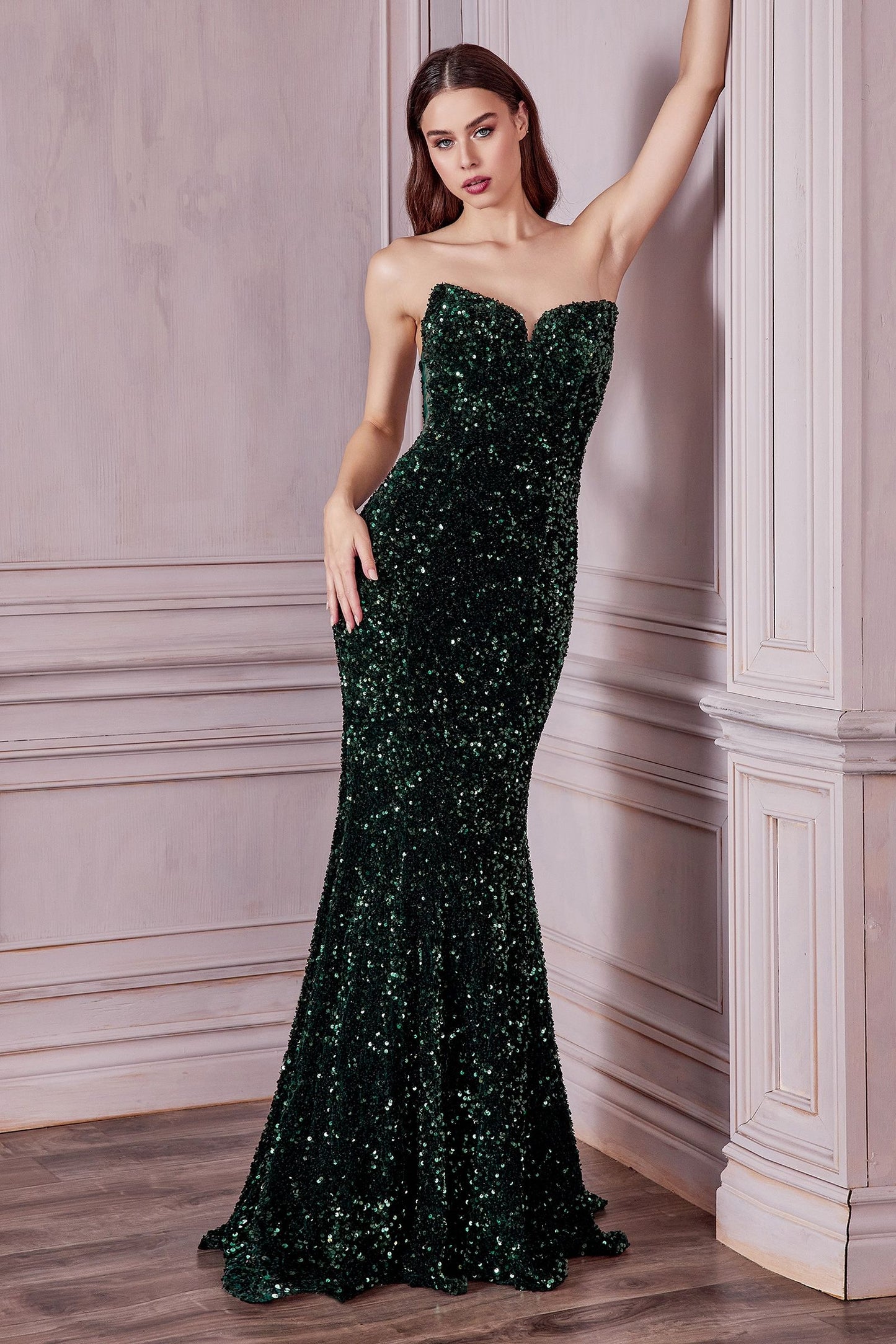 Strapless Sequin Gown-3