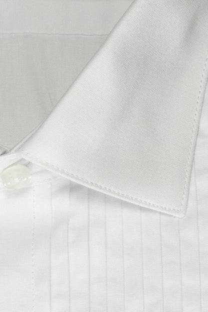 "Charles" White Spread Collar Tuxedo Shirt-1