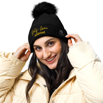 Winter Hats -  Self Love - Columbia pom-pom beanie with Embroidery-2