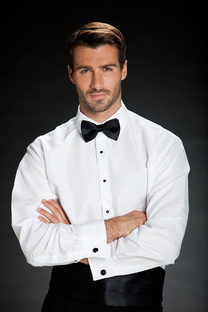 "Como" White Laydown Tuxedo Classic Fit Shirt-1