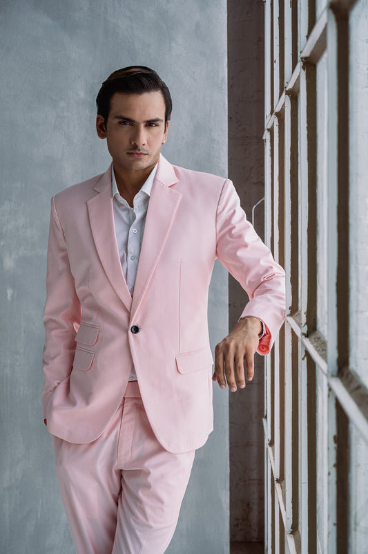 Florus - Light Pink Suit Jacket Set-0