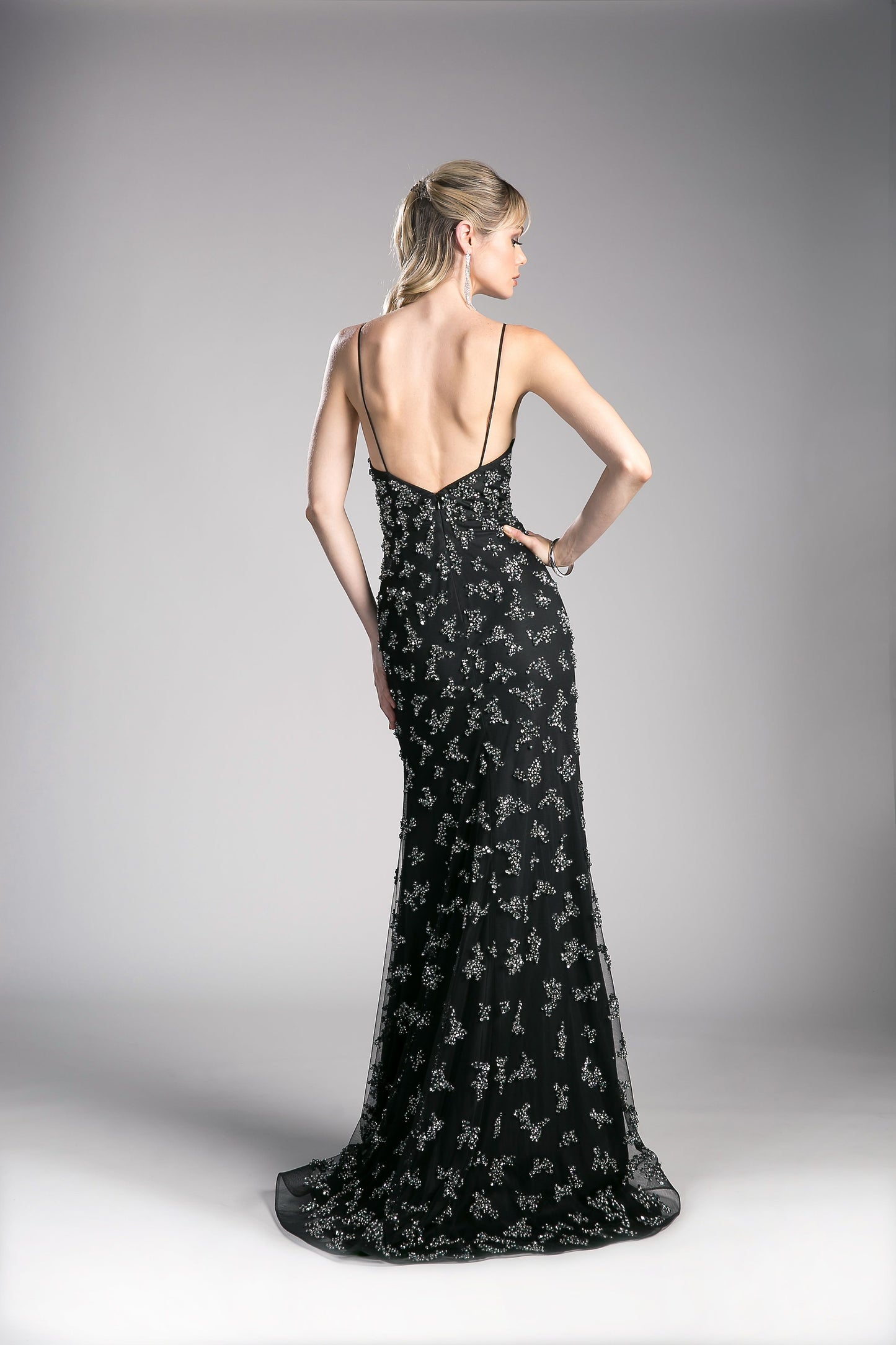 Beaded Novelty Sheath Gown-1