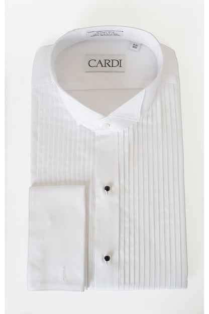 "David" White Wingtip Tuxedo Shirt-0