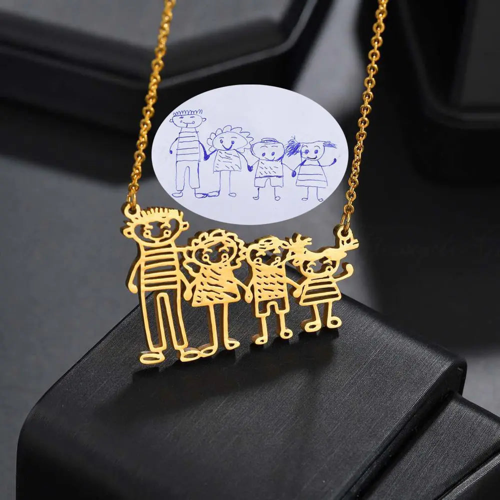 CREATE YOUR OWN DESIGN & DRAWINGS - Doodle Drawing Necklace - custom necklace-1