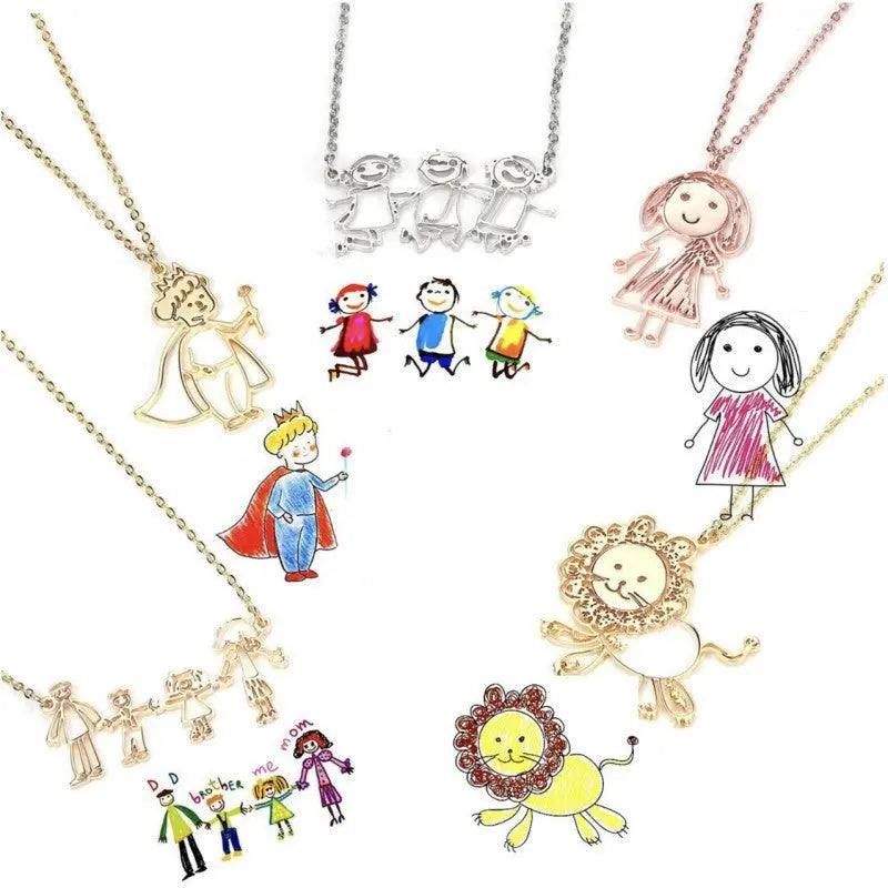 CREATE YOUR OWN DESIGN & DRAWINGS - Doodle Drawing Necklace - custom necklace-0