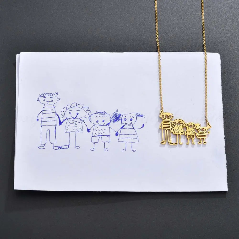 CREATE YOUR OWN DESIGN & DRAWINGS - Doodle Drawing Necklace - custom necklace-3