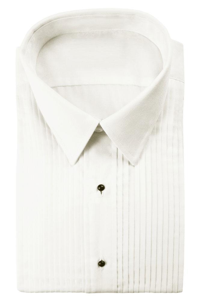 "Enzo" Ivory Pleated Laydown Tuxedo Classic Fit Shirt-0