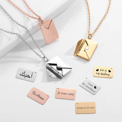 Envelope Necklace With Message - message necklace-0