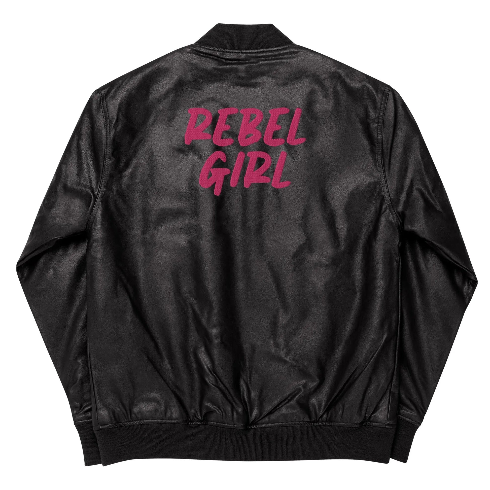 REBEL GIRL Leather Bomber Jacket-0