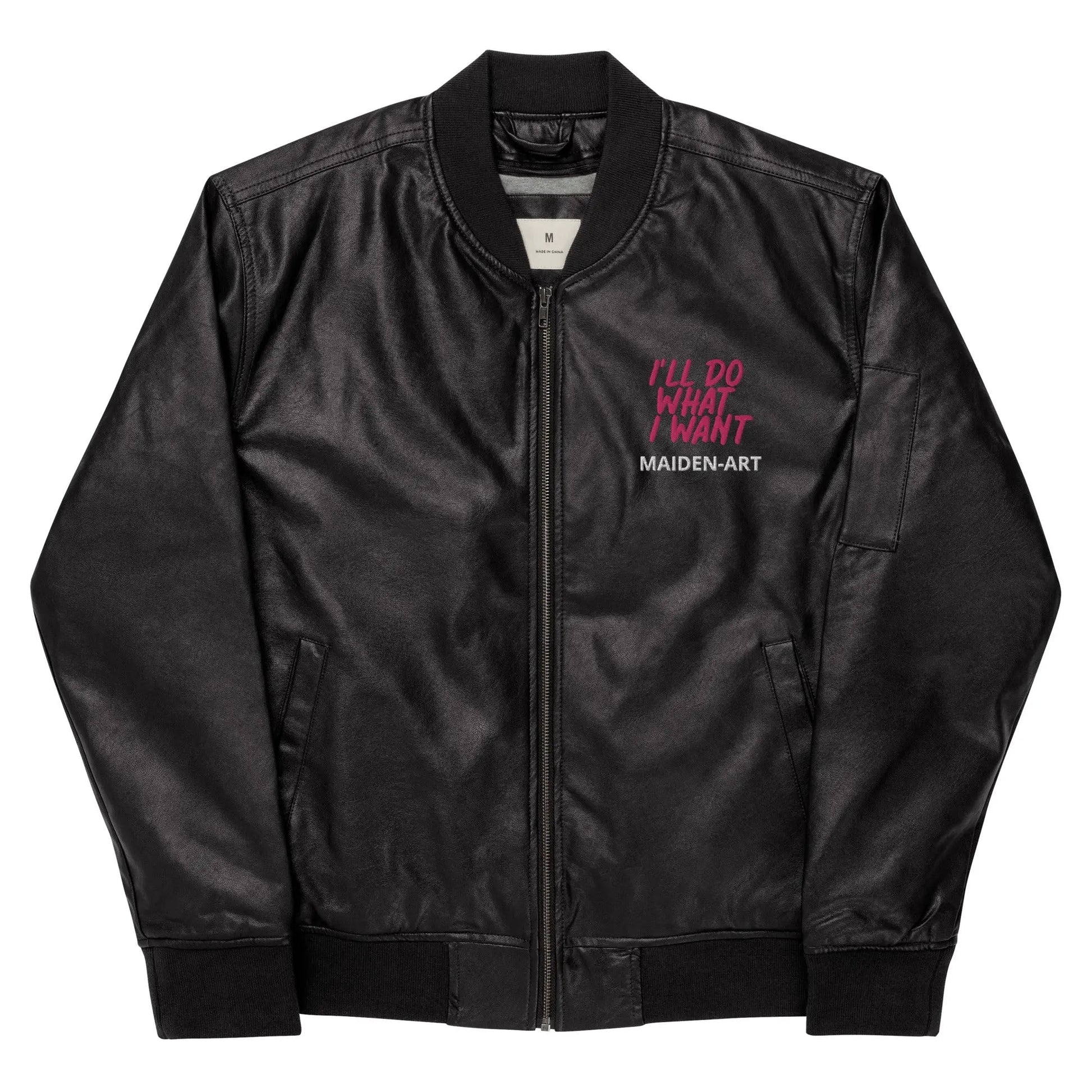 REBEL GIRL Leather Bomber Jacket-1