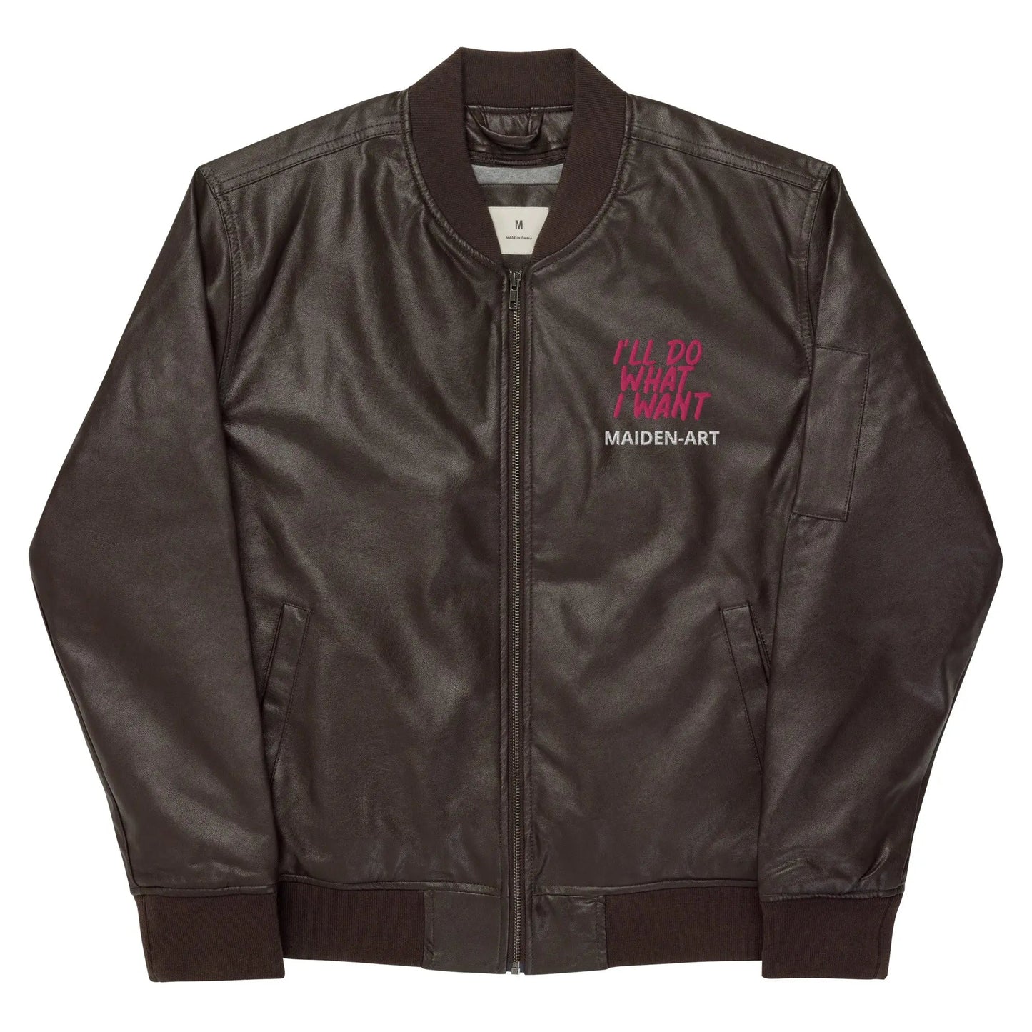 REBEL GIRL Leather Bomber Jacket-5