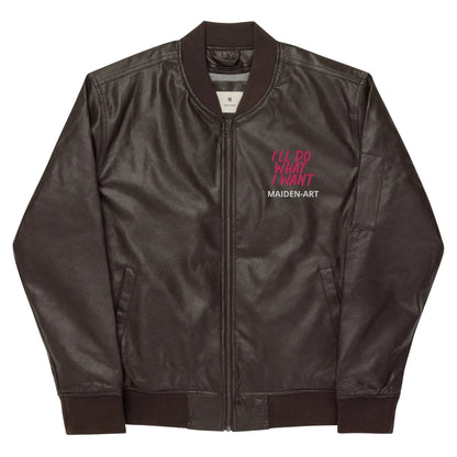 REBEL GIRL Leather Bomber Jacket-5