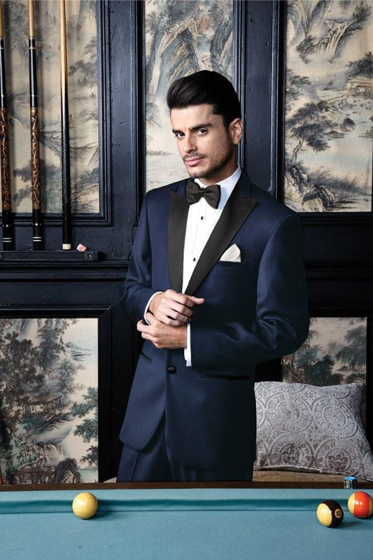 "Fitzgerald" Navy Tuxedo Jacket Peak (Separates)-0