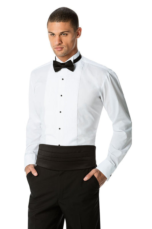 "Franco" White Wingtip Tuxedo Shirt-0