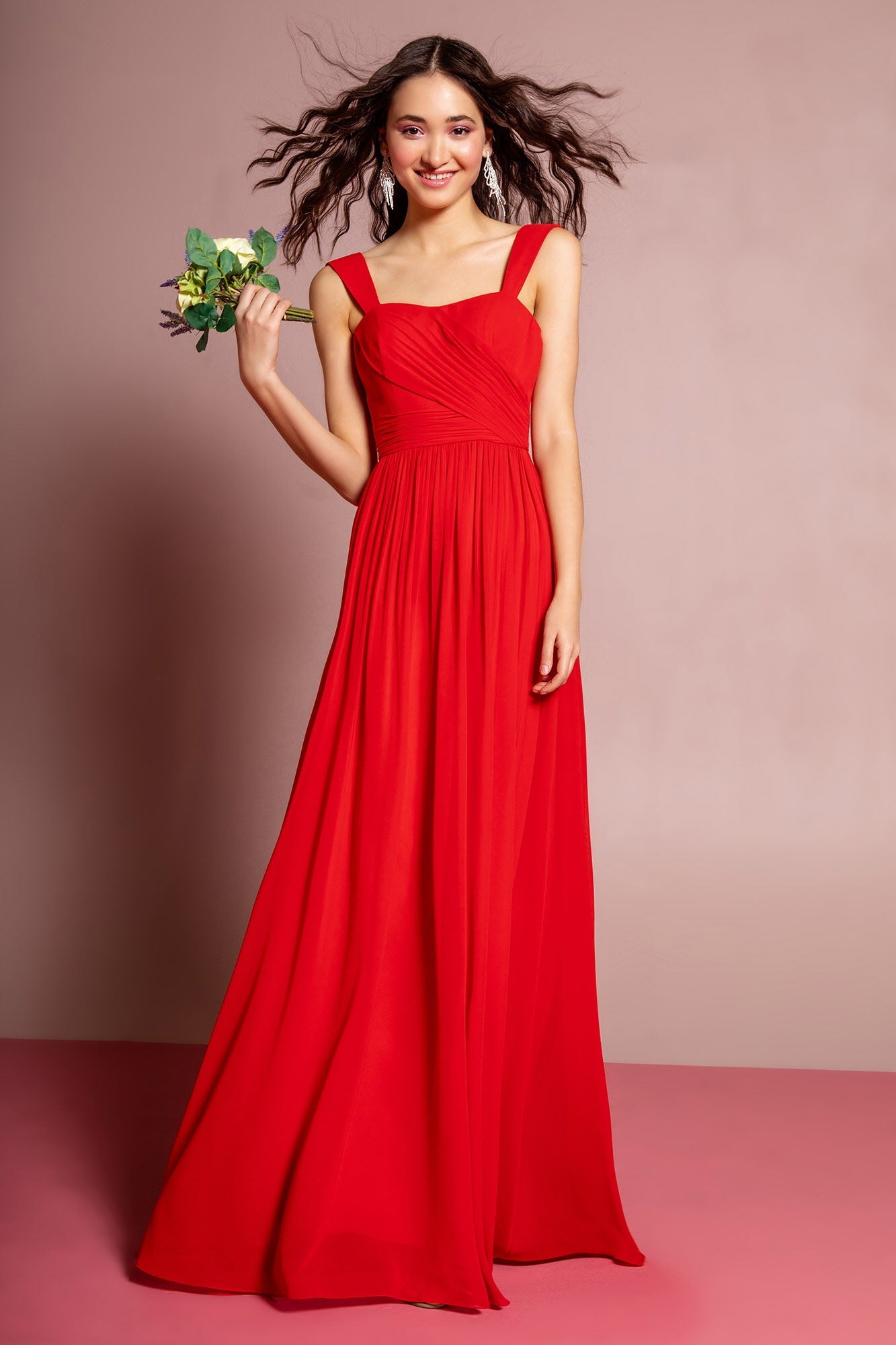 Sleeveless Chiffon Floor Length Dress-0