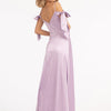 Sweetheart Neckline Satin Long Dress w/ Slit-3