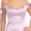 Sweetheart Neckline Satin Long Dress w/ Slit-1