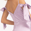 Sweetheart Neckline Satin Long Dress w/ Slit-4