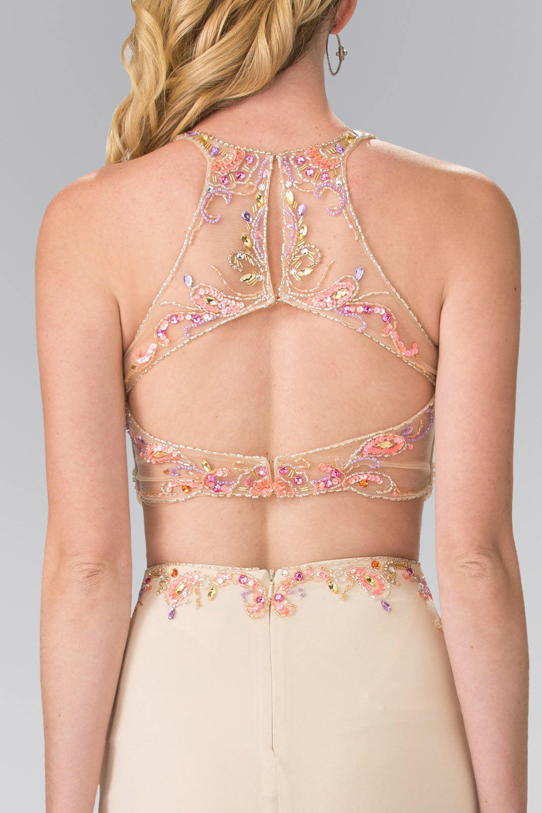 Beaded Two-Piece Dress with Cut-Out Back-3