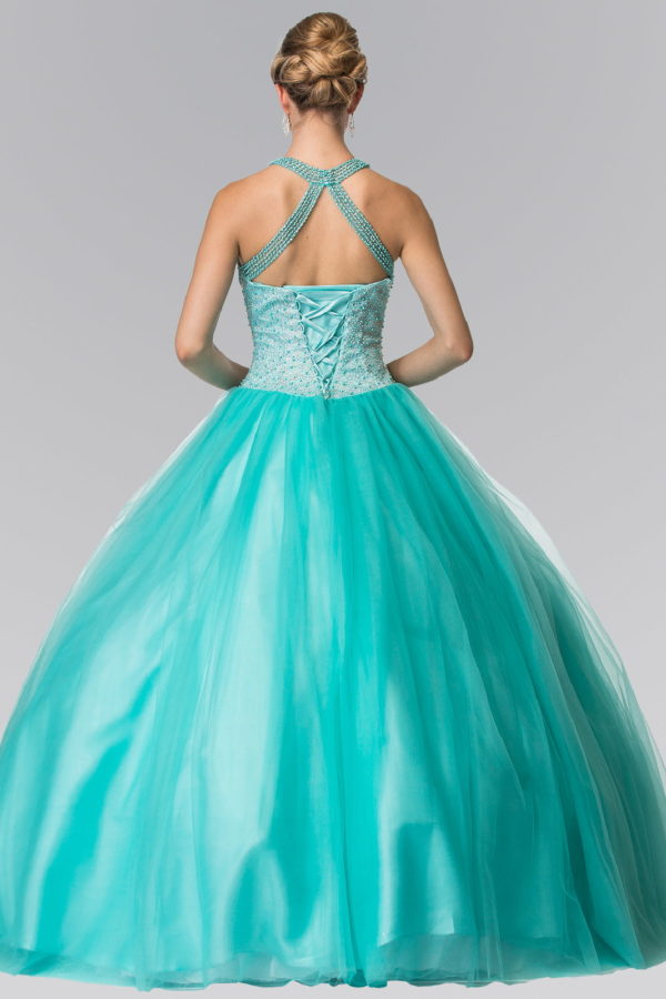 Illusion Sweathearted Tulle Quinceanera Dress-2