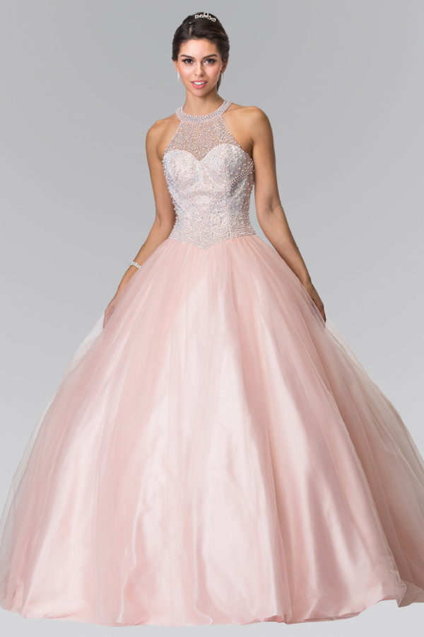 Illusion Sweathearted Tulle Quinceanera Dress-0